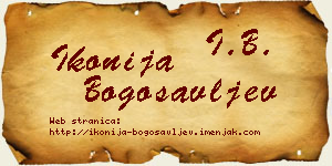 Ikonija Bogosavljev vizit kartica